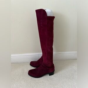 Stuart Weitzman Suede Moto Over the Knee Boots
